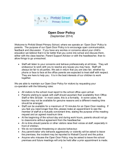 Open Door Policy - Pinfold Street Primary School