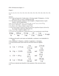 HW Chapters 1-3 HW Chapters 1