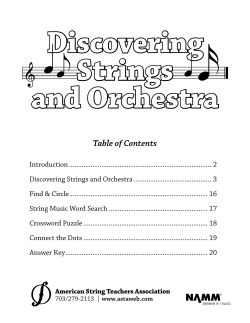 Table of Contents - American String Teachers Association