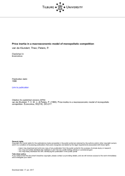 Tilburg University Price inertia in a macroeconomic model of