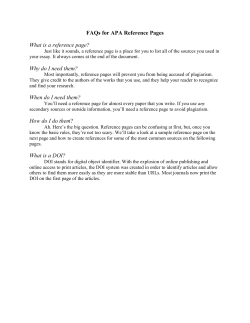 APA Reference Page Handout - College of Arts and Sciences