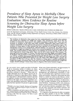 Prevalence of Sleep Apnea in Morbidly Obese Patients Who