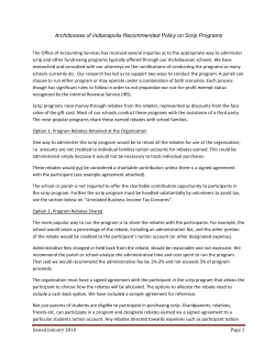 Archdiocese of Indianapolis Recommended Policy on Scrip Programs