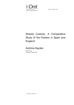 Shared Custody: A Comparative Study of the Position in Spain and
