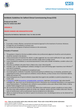 Antibiotic Guidelines for Salford Clinical