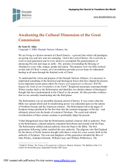 Awakening the Cultural Dimension of the Great Commission