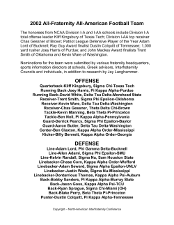 2002 All-Fraternity All-American Football Team - North