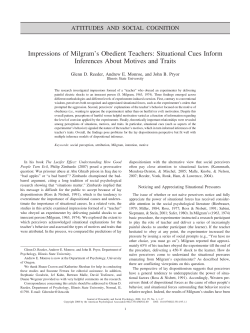 Impressions of Milgram`s Obedient Teachers