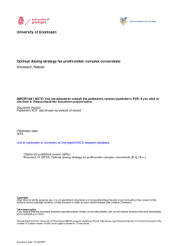 Optimal dosing strategy for prothrombin complex concentrate