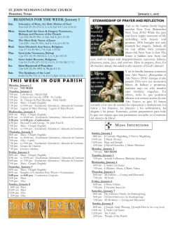 this week in our parish - St. John Neumann Catholic Church