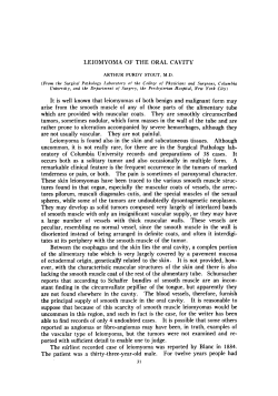 LEIOMYOMA OF THE ORAL CAVITY It is well known that