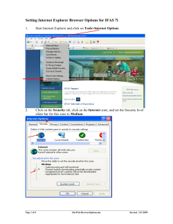 Setting Internet Explorer Browser Options for IFAS 7i
