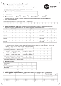 Savings account amendment request