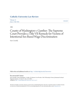 County of Washington v. Gunther - CUA Law Scholarship Repository