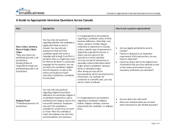 A Guide to Appropriate Interview Questions Across Canada
