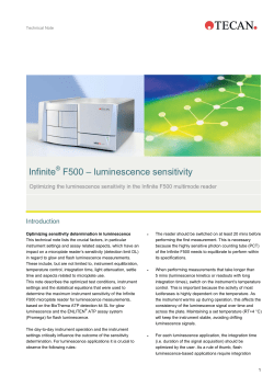 Infinite F500 &ndash; luminescence sensitivity