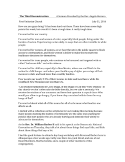 The Third Reconstruction A Sermon Preached by the Rev. Angela