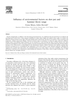 Influence of environmental factors on shot put and hammer throw