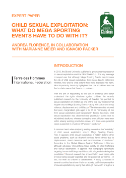 child sexual exploitation: what do mega sporting events have to do