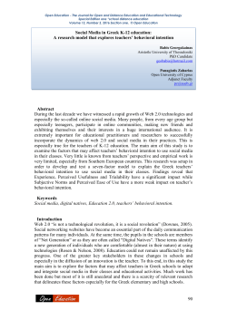 90 Social Media in Greek K-12 education: A research model that