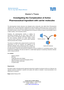 Master`s Thesis Investigating the Complexation of Active