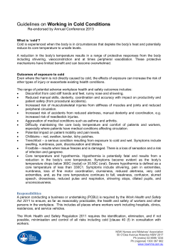 Guidelines on Working in Cold Conditions