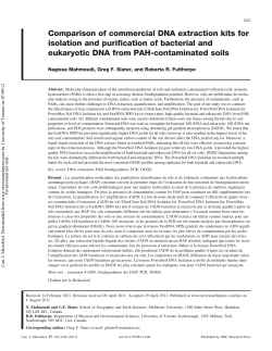 Comparison of commercial DNA extraction kits for isolation