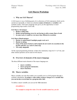 SAS Macro Workshop