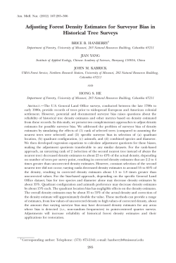 Adjusting forest density estimates for surveyor bias in historical tree