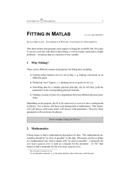 FITTING IN MATLAB