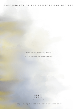 Draft Paper - The Aristotelian Society