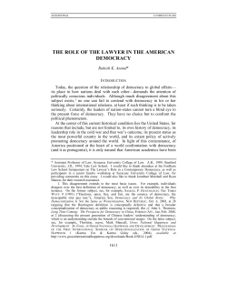 the role of the lawyer in the american democracy