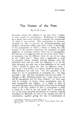 The Nature of the Firm