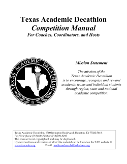 Competition Manual - Socorro Independent School District