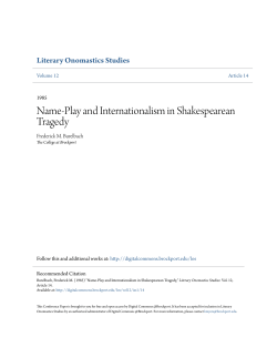 Name-Play and Internationalism in Shakespearean