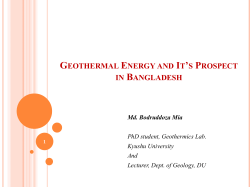 Geothermal Energy and It`s Prospect in Bangladesh