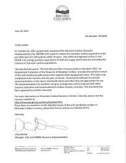 Quesnel Highland Wolf Sterilization Pilot