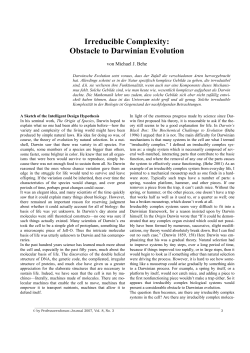 Irreducible Complexity: Obstacle to Darwinian