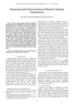 Preparation and Characterization of Barium Carbonate Nanoparticles