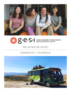 Nicaragua 2017 Pre-Departure Packet