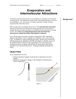 Evaporation and Intermolecular Attractions