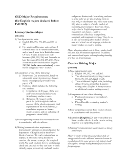 OLD Major Requirements (for English majors declared before Fall