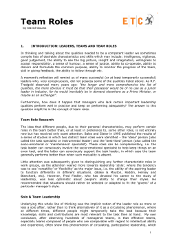 Team Roles - ETC Global