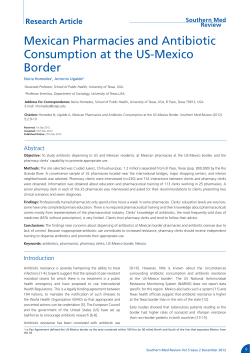 Mexican Pharmacies and Antibiotic Consumption at the US