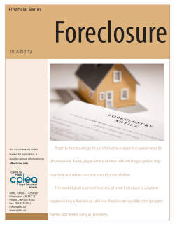 Foreclosure in Alberta - Centre for Public Legal Education Alberta