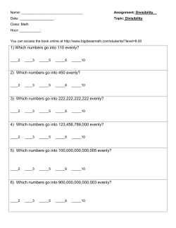 1) Which numbers go into 110 evenly?