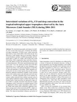 Interrelated variations of O3, CO and deep convection in the tropical