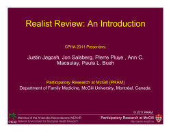 Realist Review: An Introduction - PRAM