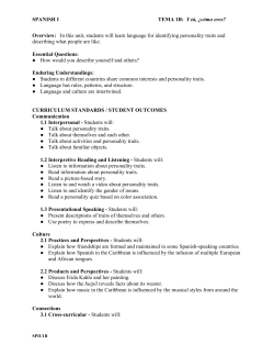 Spanish 1: Unit 1B - Y t&uacute;, c&oacute;mo eres? - Middle School World