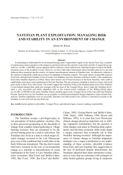NATUFIAN PLANT EX PLOI TA TION: MAN AG ING RISK AND STA